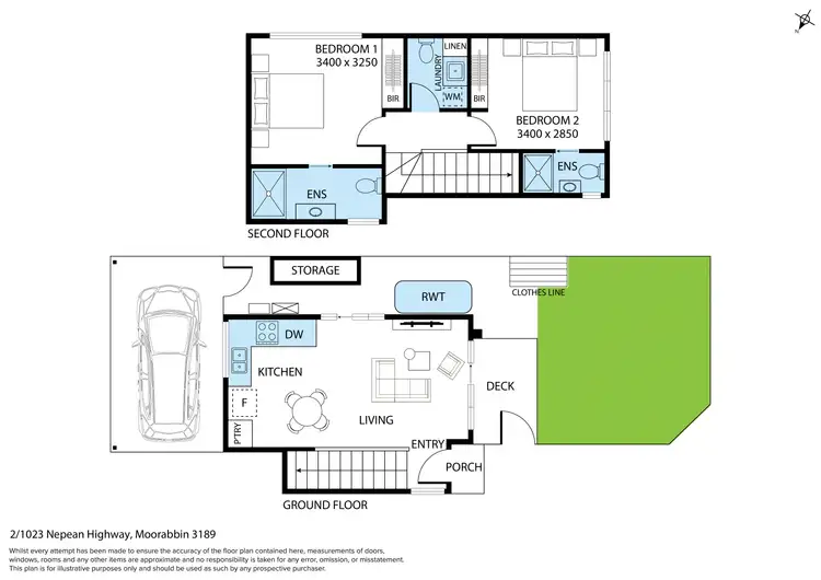 Floorplan of Homely townhouse listing, 2/1023 Nepean Highway, Moorabbin VIC 3189