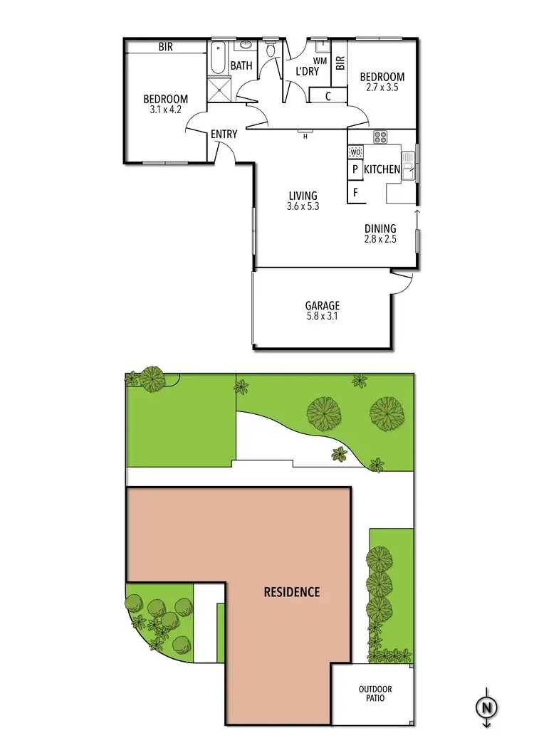 Floorplan of Homely unit listing, 2/2 Cedar Court, Pascoe Vale VIC 3044