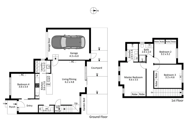 Floorplan of Homely townhouse listing, 2/257 Elgar Road, Surrey Hills VIC 3127