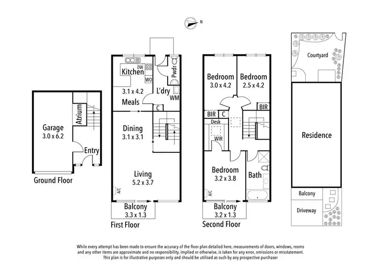 Floorplan of Homely townhouse listing, 2/47 The Boulevard, Ivanhoe VIC 3079