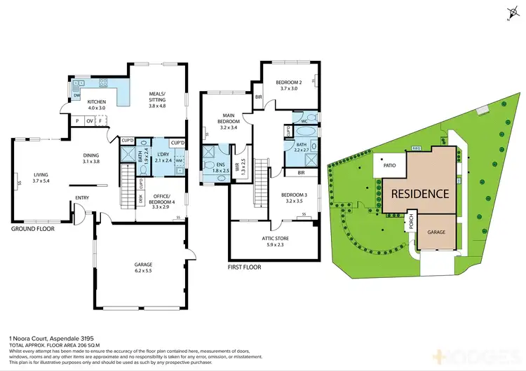 Floorplan of Homely house listing, 1 Noora Court, Aspendale VIC 3195