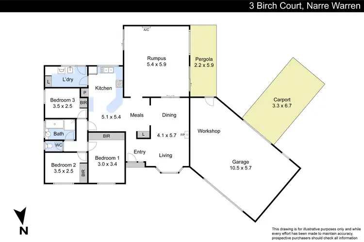 Floorplan of Homely house listing, 3 Birch Court, Narre Warren VIC 3805