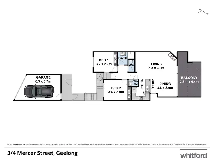 Floorplan of Homely apartment listing, 3/4 Mercer Street, Geelong VIC 3220