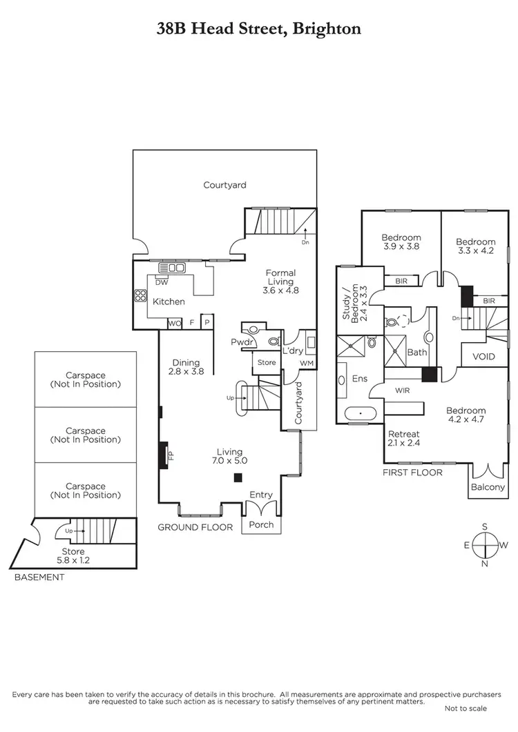 Floorplan of Homely townhouse listing, 38B Head Street, Brighton VIC 3186