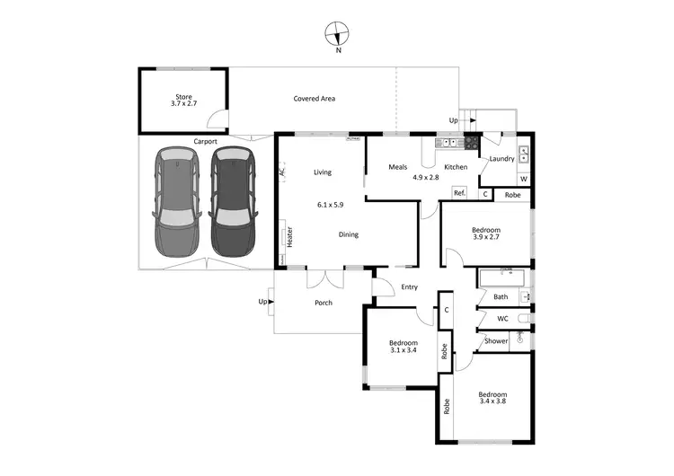 Floorplan of Homely house listing, 3 Paul Street, Doncaster VIC 3108