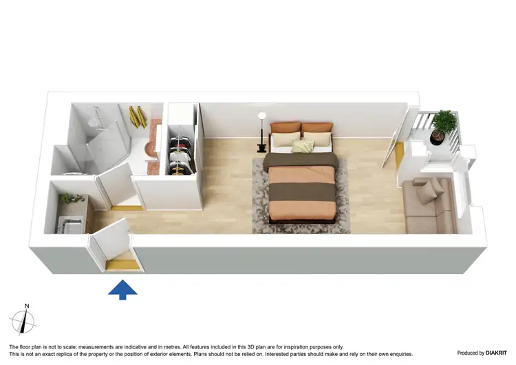 Floorplan of Homely studio listing, 408/118 Franklin Street, Melbourne VIC 3000
