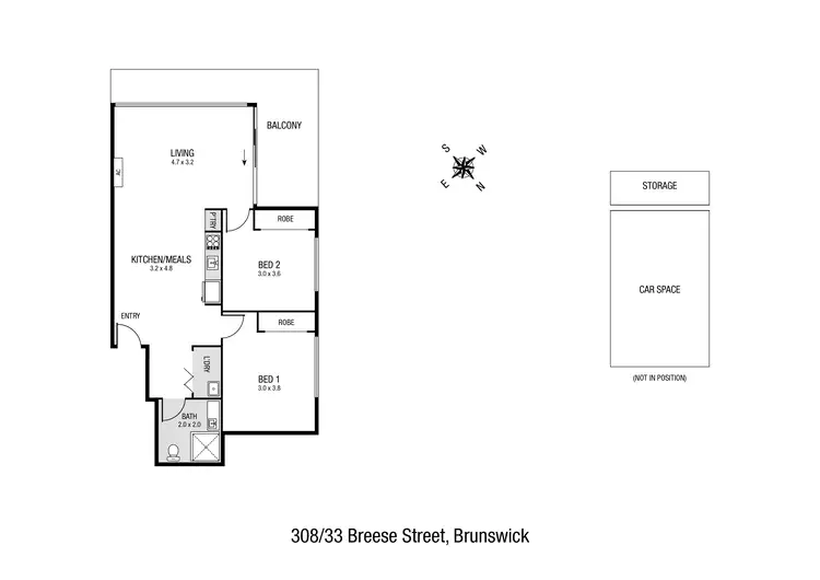 Floorplan of Homely apartment listing, 308/33-35 Breese Street, Brunswick VIC 3056
