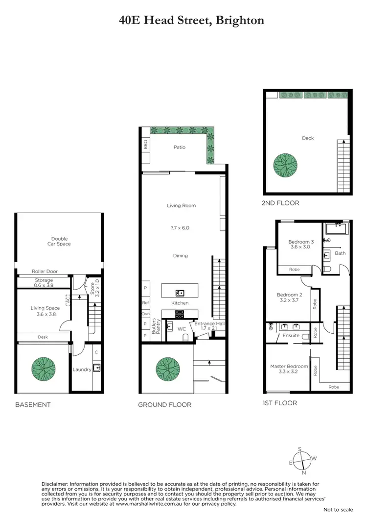 Floorplan of Homely townhouse listing, 40E Head Street, Brighton VIC 3186