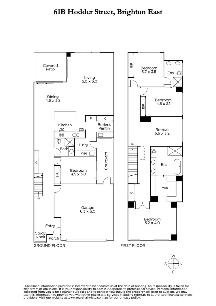 Floorplan of Homely townhouse listing, 61B Hodder Street, Brighton East VIC 3187