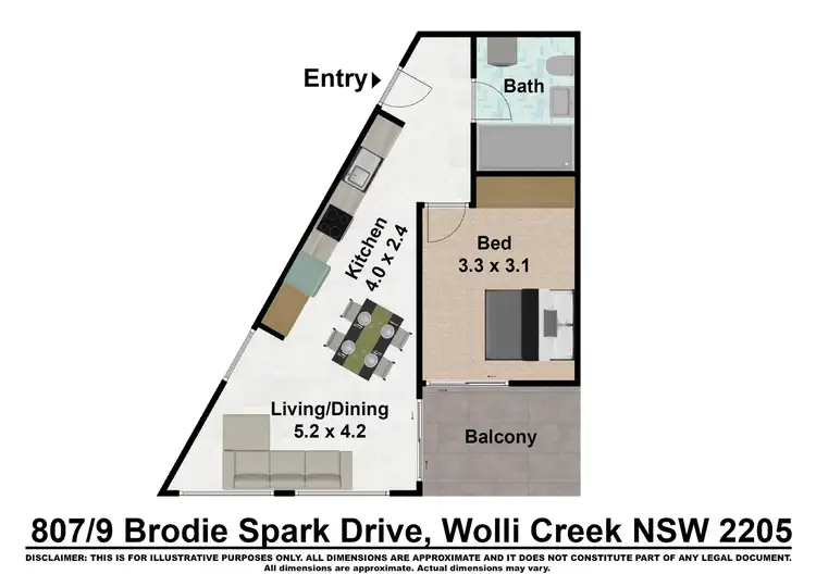 Floorplan of Homely apartment listing, 807/9 Brodie Spark Drive, Wolli Creek NSW 2205