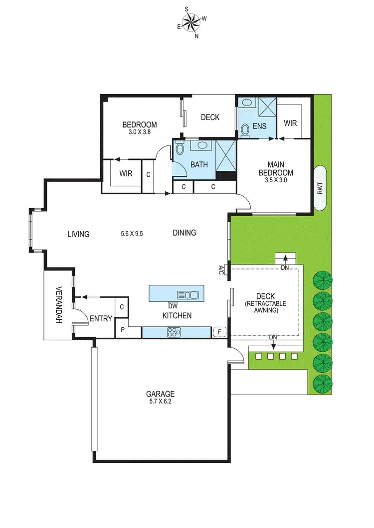 Floorplan of Homely townhouse listing, 2/8 Collins Street, Mentone VIC 3194
