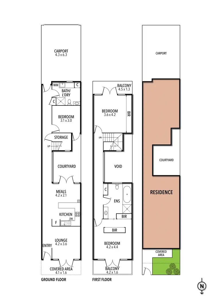 Floorplan of Homely townhouse listing, 30 Liverpool Street, Fitzroy North VIC 3068