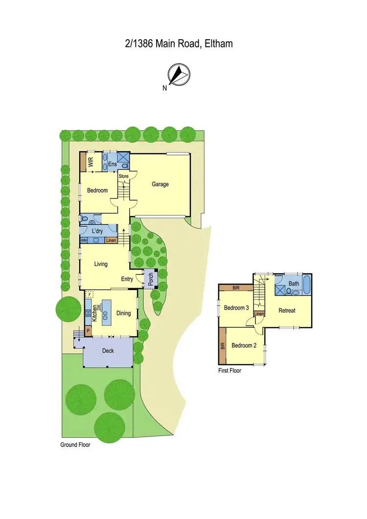 Floorplan of Homely townhouse listing, 2/1386 Main Road, Eltham VIC 3095