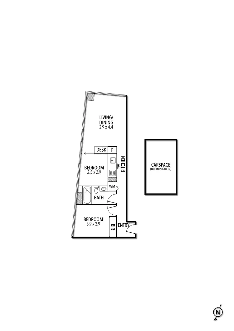 Floorplan of Homely apartment listing, 2510/18 Mt Alexander Road, Travancore VIC 3032