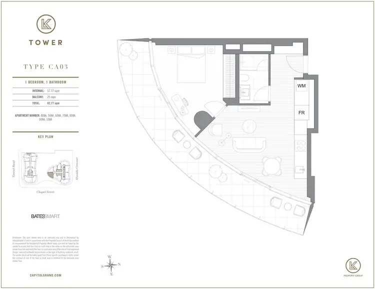 Floorplan of Homely apartment listing, 908/1 Almeida Crescent, South Yarra VIC 3141