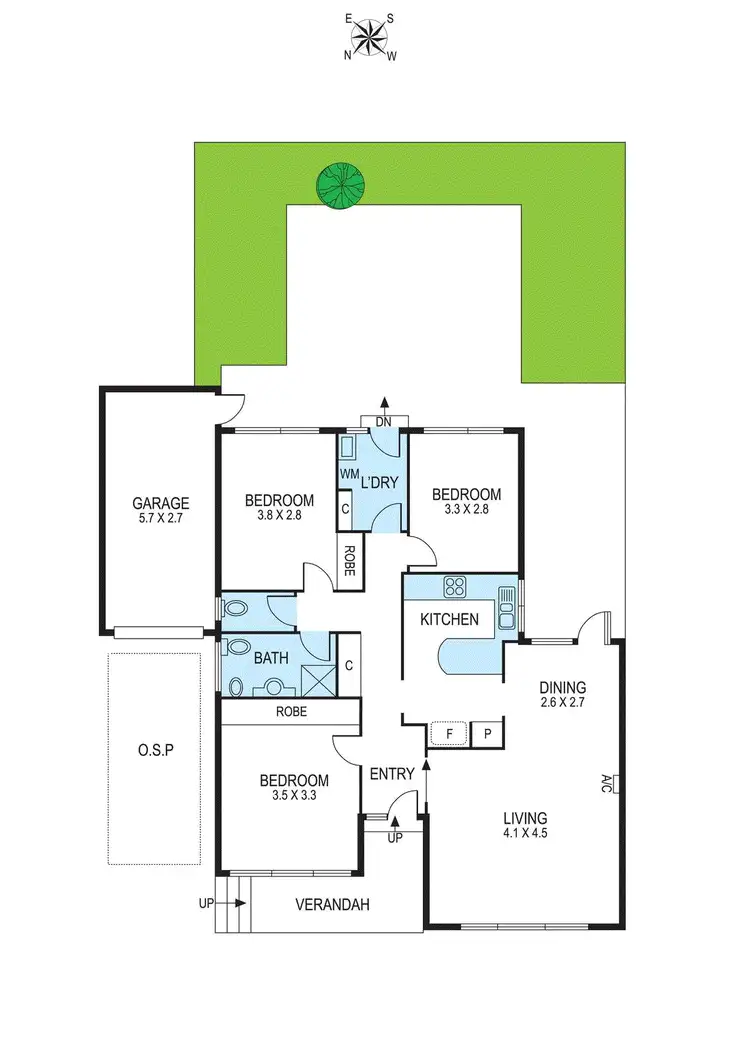 Floorplan of Homely villa listing, 3/44 Durrant Street, Brighton VIC 3186
