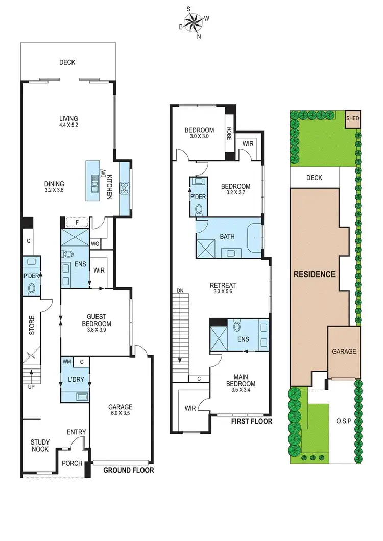 Floorplan of Homely townhouse listing, 6a Goodrich Street, Bentleigh East VIC 3165