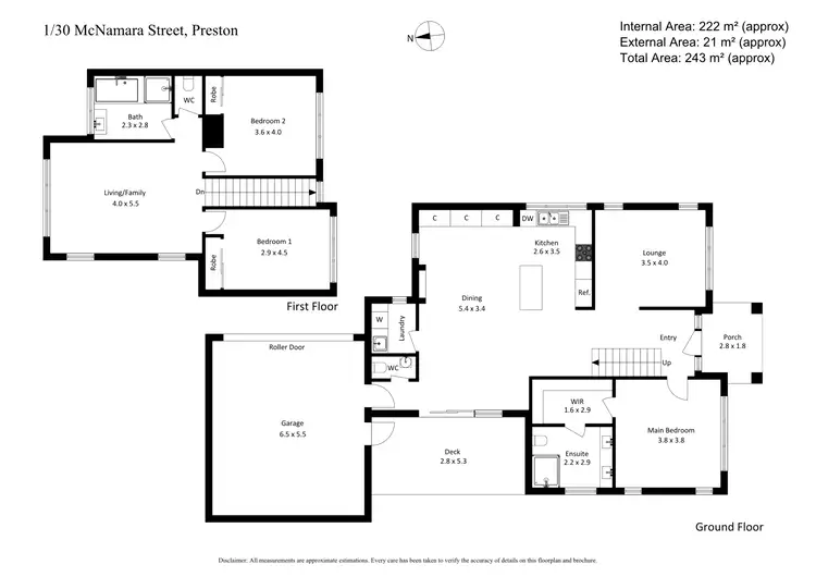 Floorplan of Homely townhouse listing, 1/30 Mcnamara Street, Preston VIC 3072
