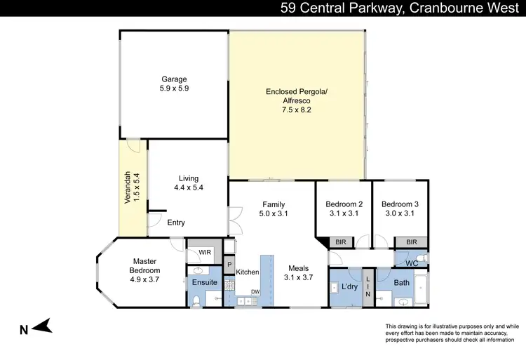 Floorplan of Homely house listing, 59 Central Parkway, Cranbourne West VIC 3977