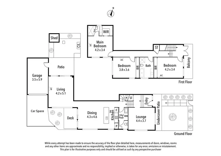 Floorplan of Homely townhouse listing, 2/13 Grandview Grove, Rosanna VIC 3084