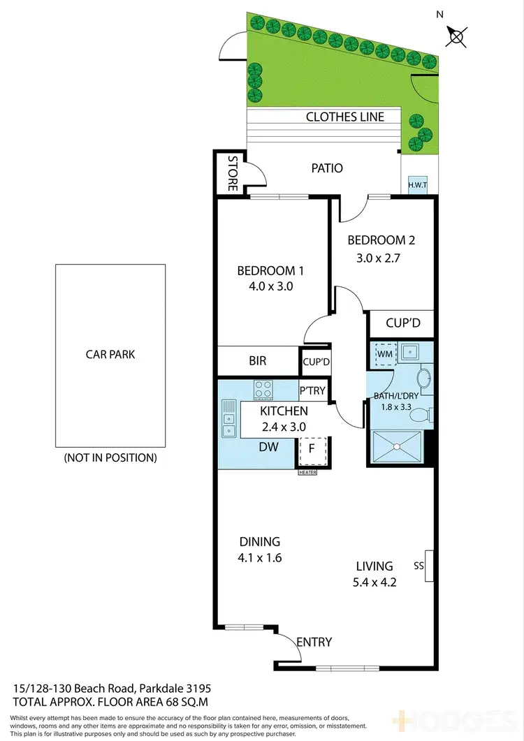 Floorplan of Homely unit listing, 15/128-130 Beach Road, Parkdale VIC 3195