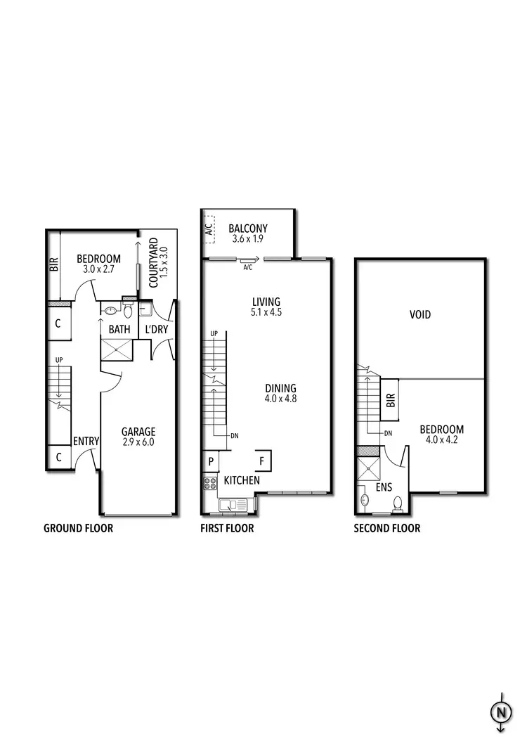 Floorplan of Homely townhouse listing, 5/11 Langwells Parade, Northcote VIC 3070