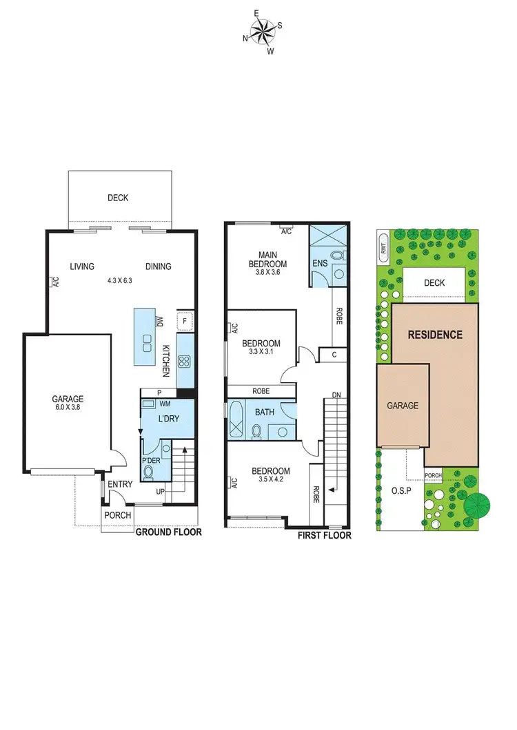 Floorplan of Homely townhouse listing, 24B Linton Street, Moorabbin VIC 3189