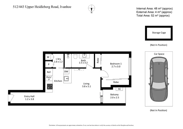 Floorplan of Homely apartment listing, 512/443 Upper Heidelberg Road, Ivanhoe VIC 3079