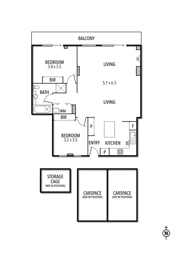 Floorplan of Homely apartment listing, 323/416 Gore Street, Fitzroy VIC 3065