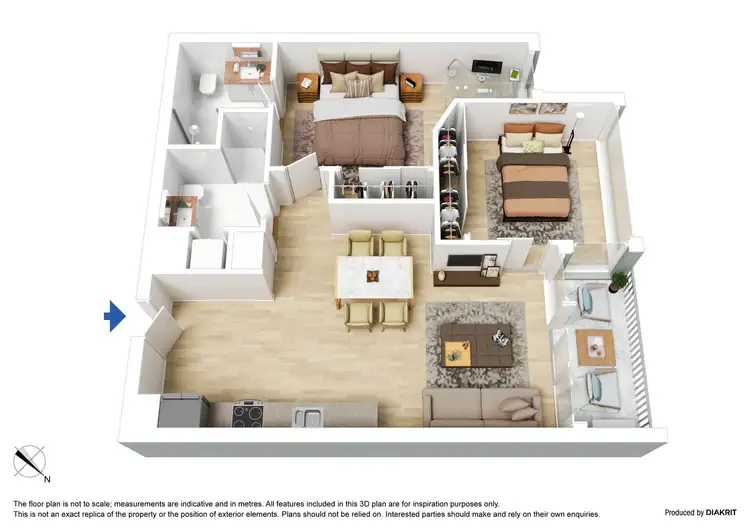 Floorplan of Homely apartment listing, 2209/60 Kavanagh Street, Southbank VIC 3006