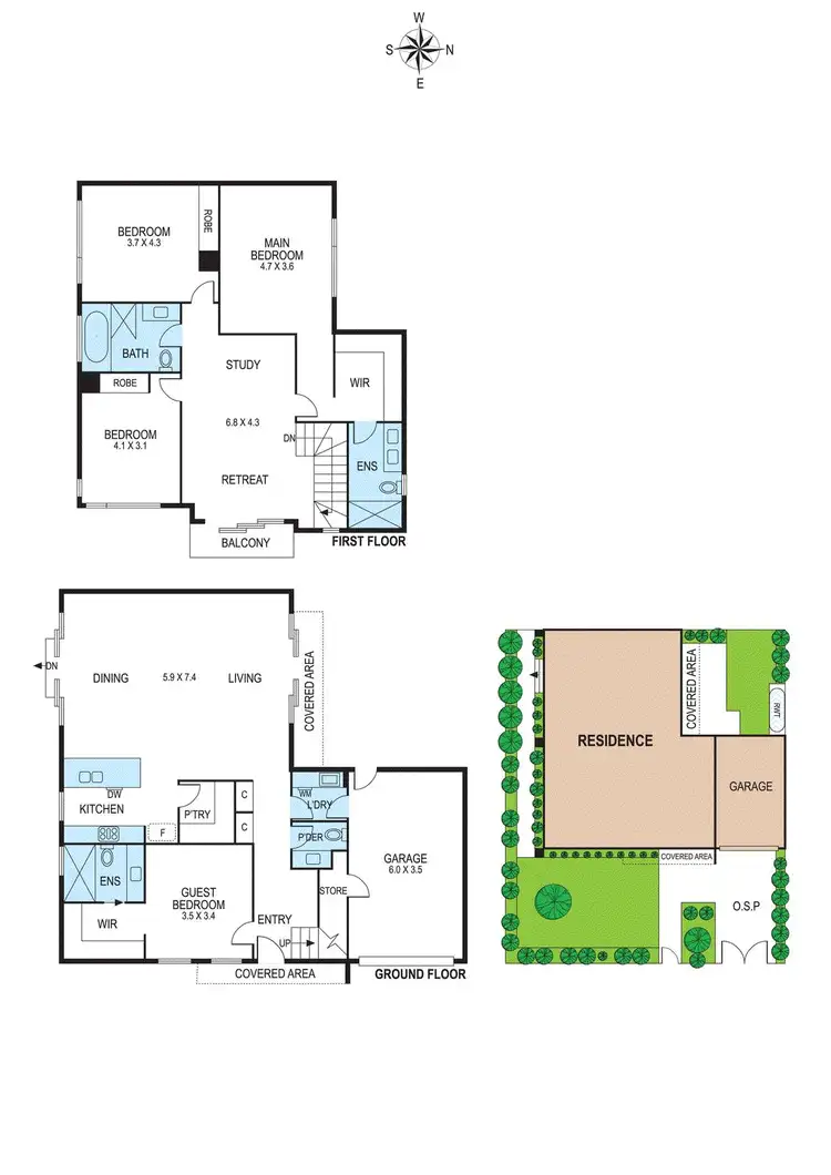 Floorplan of Homely townhouse listing, 43 Nicholson Street, Bentleigh VIC 3204
