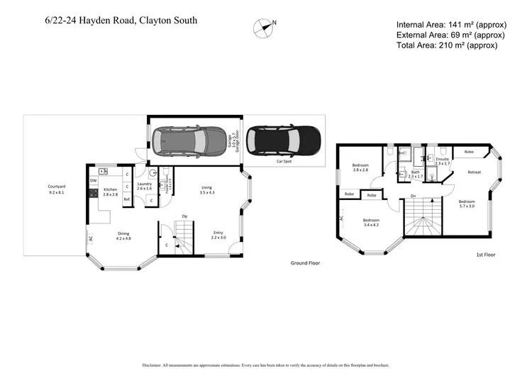 Floorplan of Homely townhouse listing, 6/22-24 Hayden Road, Clayton South VIC 3169