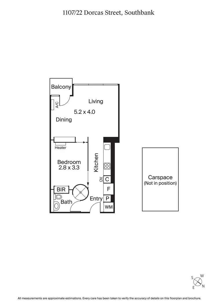 Floorplan of Homely apartment listing, 1107/22 Dorcas Street, Southbank VIC 3006