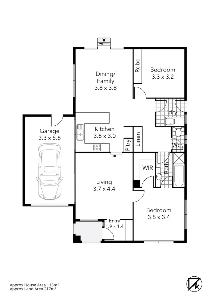 Floorplan of Homely townhouse listing, 2/519 Bond Street, Golden Point VIC 3350
