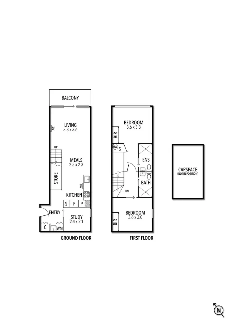 Floorplan of Homely townhouse listing, 104/94 Cade Way, Parkville VIC 3052