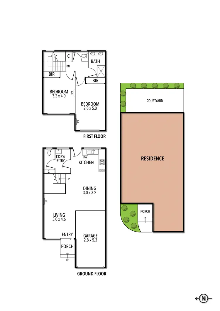 Floorplan of Homely townhouse listing, 3/17 Cumming Street, Brunswick West VIC 3055