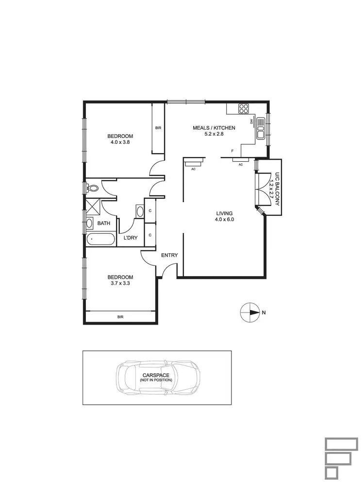 Floorplan of Homely apartment listing, 8/33 Hotham Street, St Kilda East VIC 3183