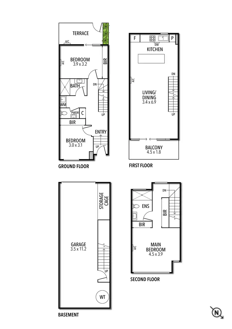 Floorplan of Homely townhouse listing, 344 Gooch Street, Thornbury VIC 3071