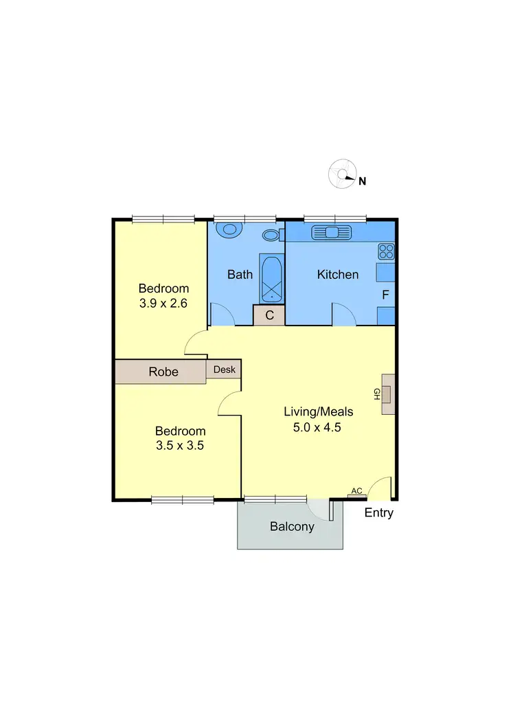 Floorplan of Homely apartment listing, 7/51 Denham Street, Hawthorn VIC 3122