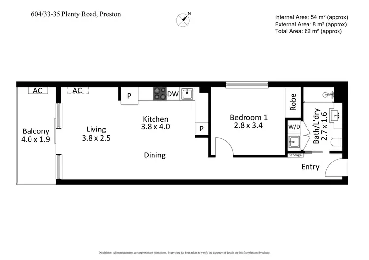 Floorplan of Homely apartment listing, 604/35 Plenty Road, Preston VIC 3072