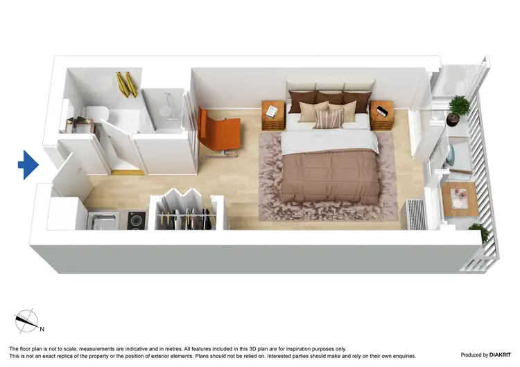 Floorplan of Homely studio listing, 1604/181 Abeckett Street, Melbourne VIC 3000