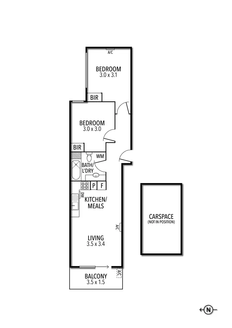Floorplan of Homely unit listing, A7/1-5 Grantham Street, Brunswick West VIC 3055
