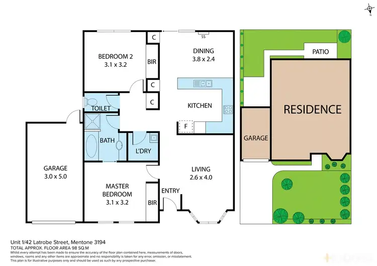 Floorplan of Homely unit listing, 1/42 Latrobe Street, Mentone VIC 3194