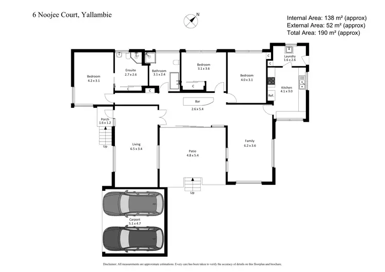 Floorplan of Homely house listing, 6 Noojee Court, Yallambie VIC 3085