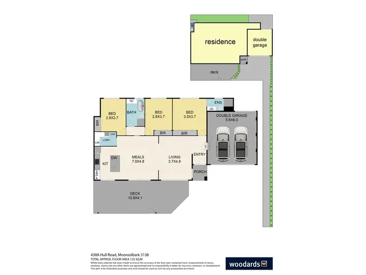 Floorplan of Homely townhouse listing, 438A Hull Road, Mooroolbark VIC 3138