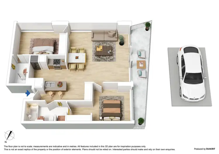 Floorplan of Homely apartment listing, 2301/620 Collins Street, Melbourne VIC 3000