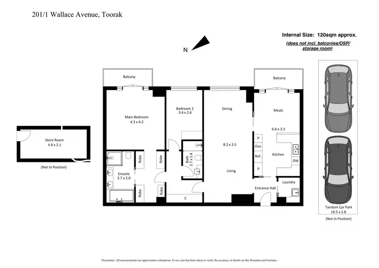 Floorplan of Homely apartment listing, 201/1 Wallace Avenue, Toorak VIC 3142