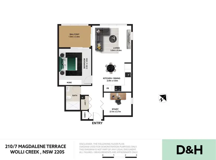 Floorplan of Homely apartment listing, 210/7 Magdalene Terrace, Wolli Creek NSW 2205