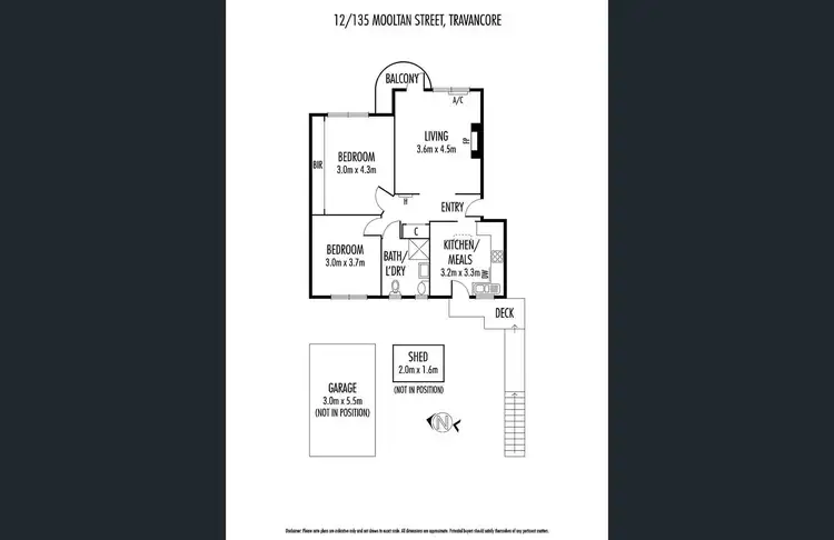 Floorplan of Homely apartment listing, 12/125-135 Mooltan St, Travancore VIC 3032