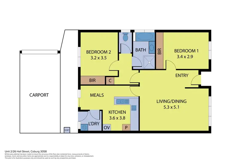 Floorplan of Homely unit listing, 2/26 Hall Street, Coburg VIC 3058